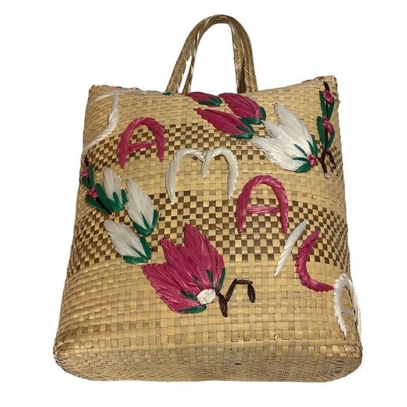 Large Zip Raffia Jamaica Bag, Vintage - Picture 3 of 14